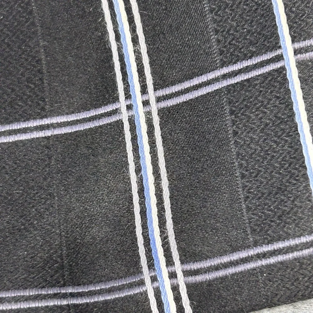 Jones New York Silk Tie Black Blue Gray Plaid Windowpane Woven 59